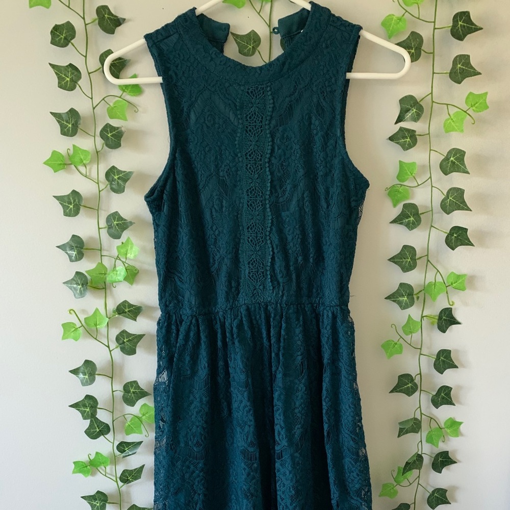 blue lace dress